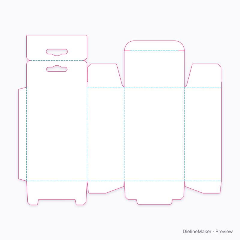 Snap-lock hanging hardware carton flat dieline