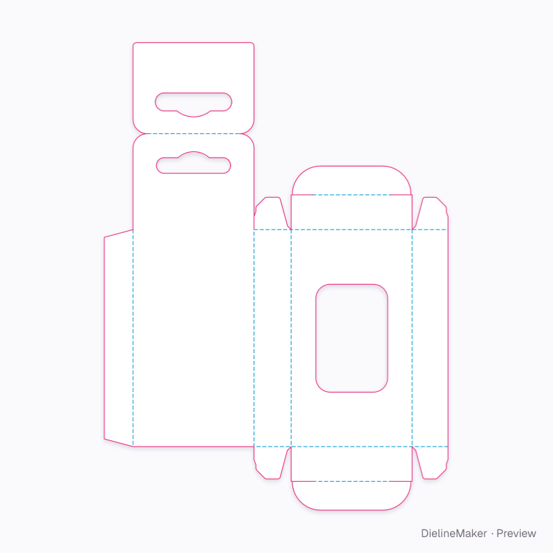 USB drive hang box flat dieline