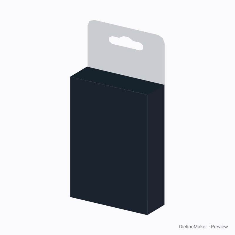 Hang carton, single header with Euro slot