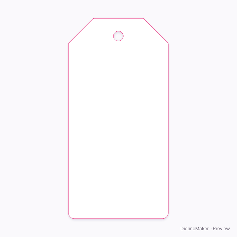 2 × 4 in product tag flat dieline