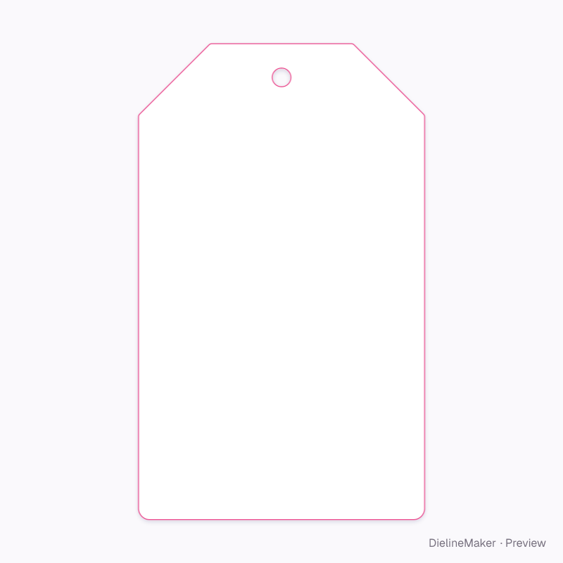 3 × 5 in retail tag flat dieline