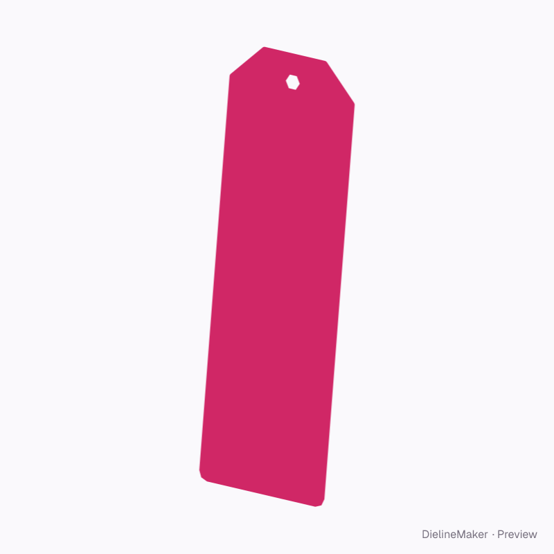 45 × 140 mm long tag