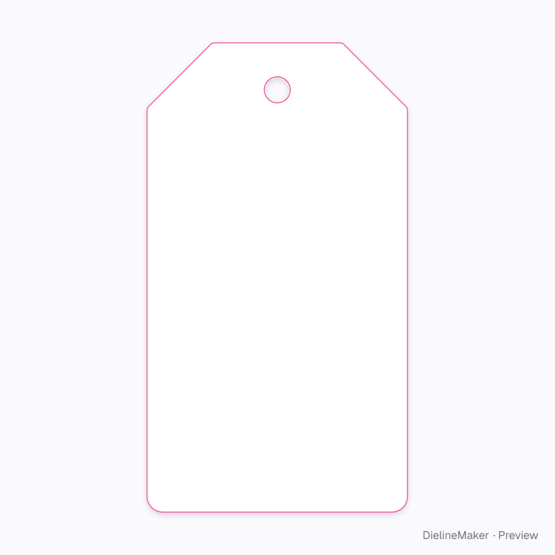 Clothing swing tag flat dieline