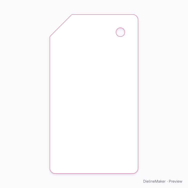 Corner-hole tag flat dieline