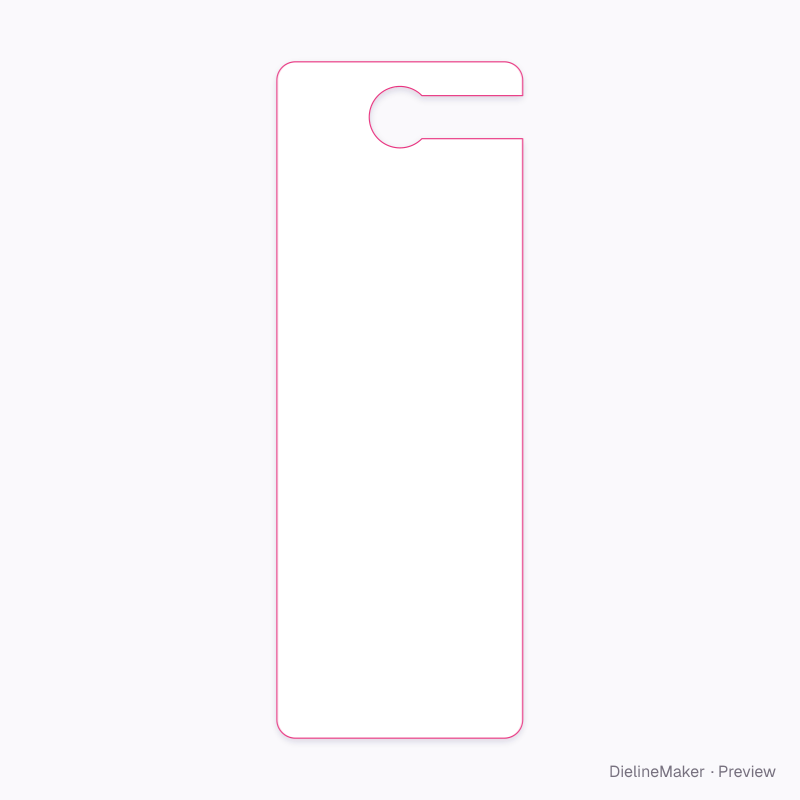 Open-hook hang tag flat dieline
