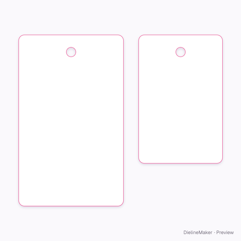Double-layer hang tag flat dieline