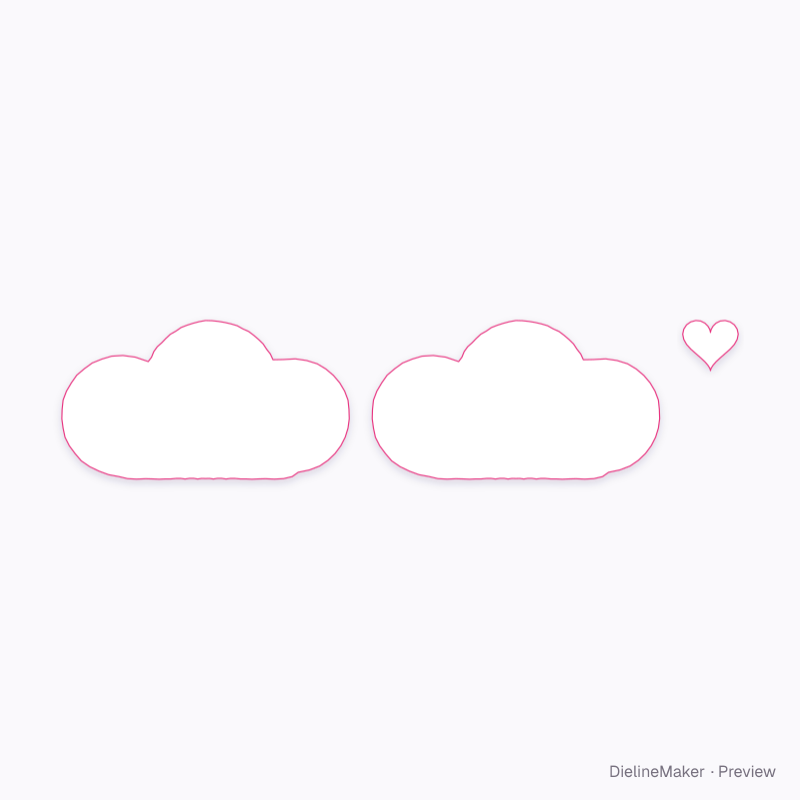 Cloud mobile with hearts artwork area