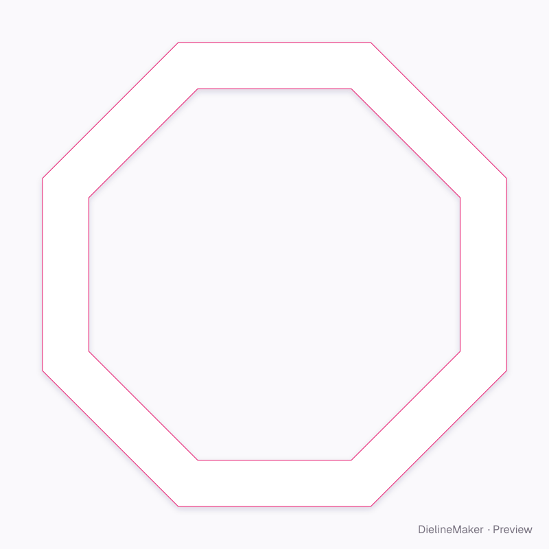 Octagonal framed mirror artwork area