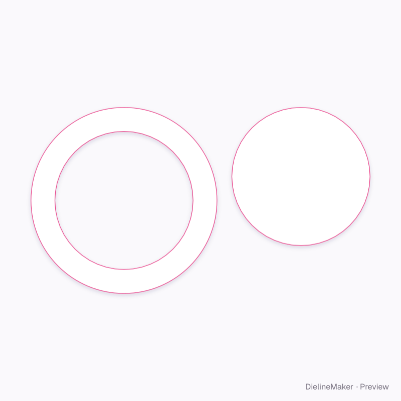Small round mirror with decal artwork area