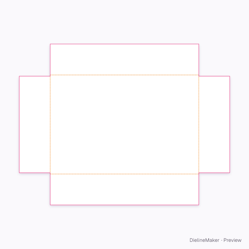 Half-cut greyboard tray flat dieline