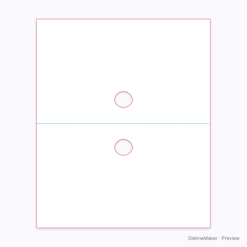 Jewellery pouch header card — Header card flat dieline