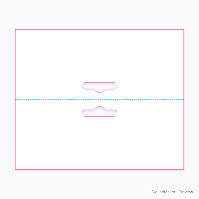 Bag topper 6 × 2.5 in flat dieline