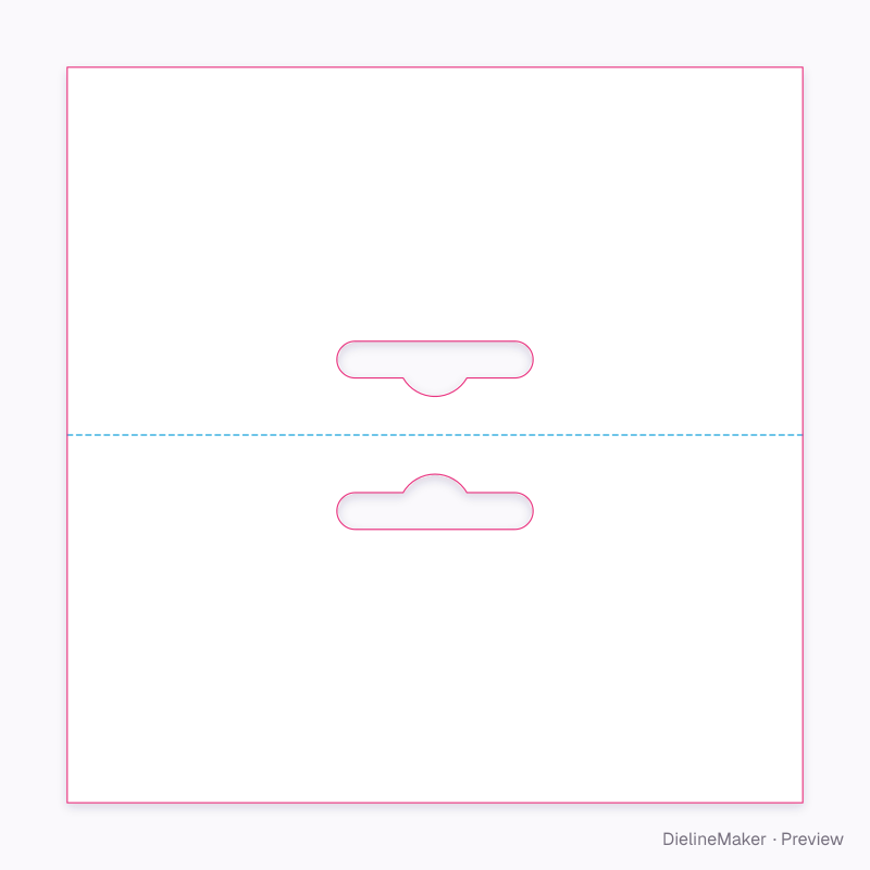 Euro slot header card flat dieline