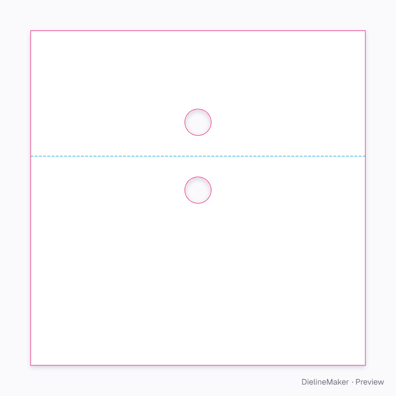 Uneven-fold header card flat dieline