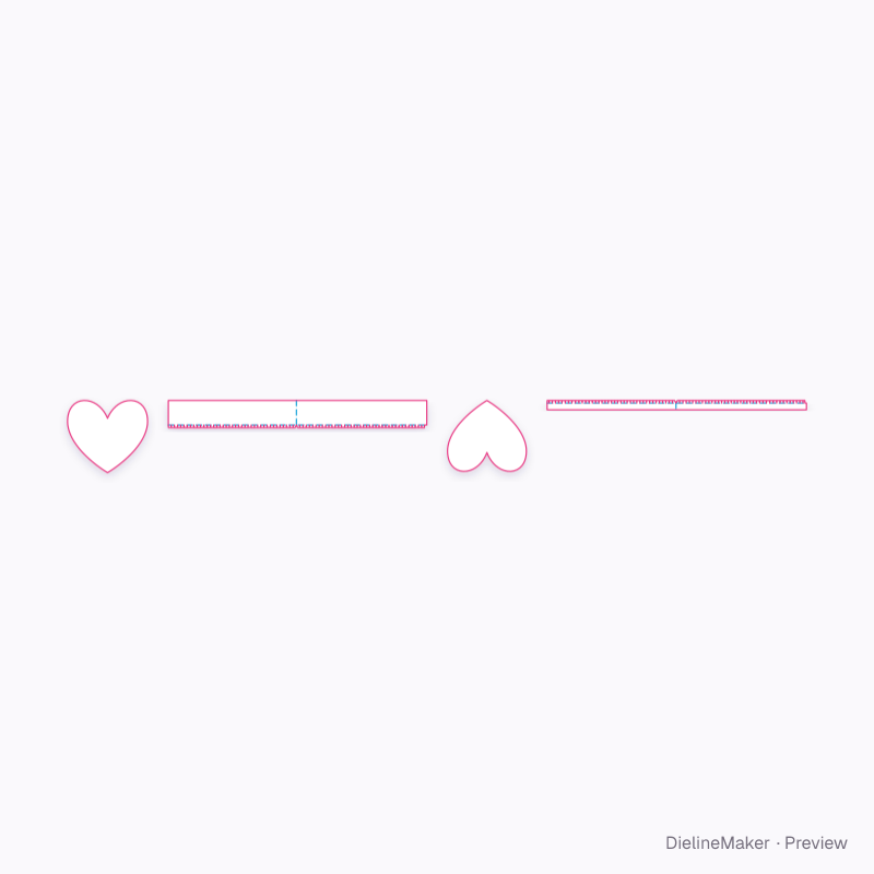 Shaped bath gift box — Heart gift box flat dieline