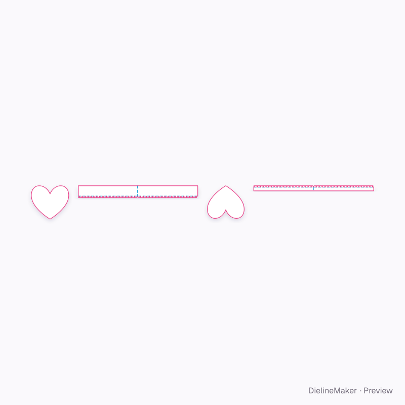 Shaped confectionery box — Heart gift box flat dieline