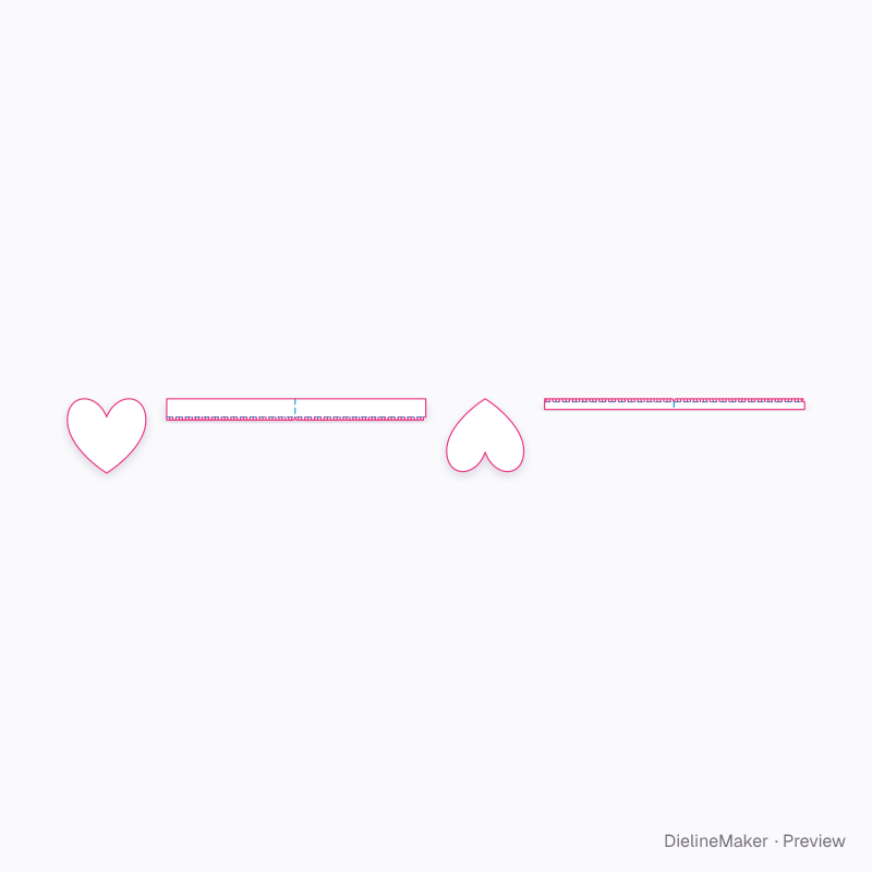 Heart chocolate gift flat dieline
