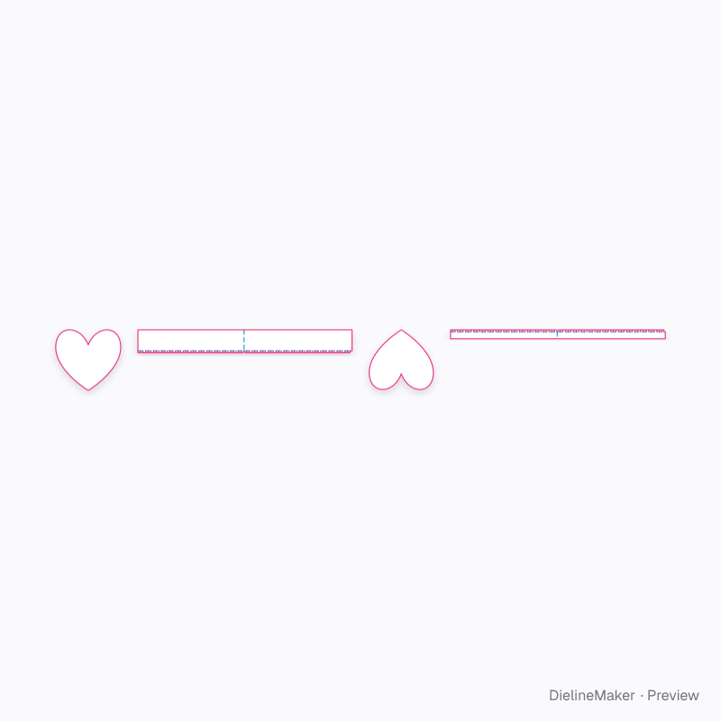 Heart keepsake box flat dieline