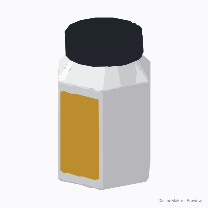 Hexagonal glass jar