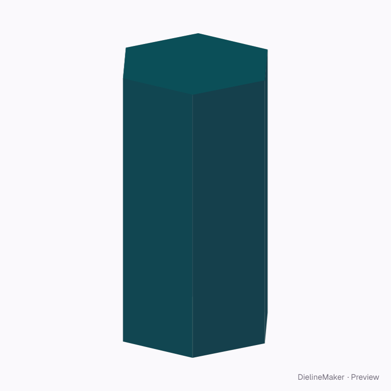 Tall tea polygon carton — Hexagon box