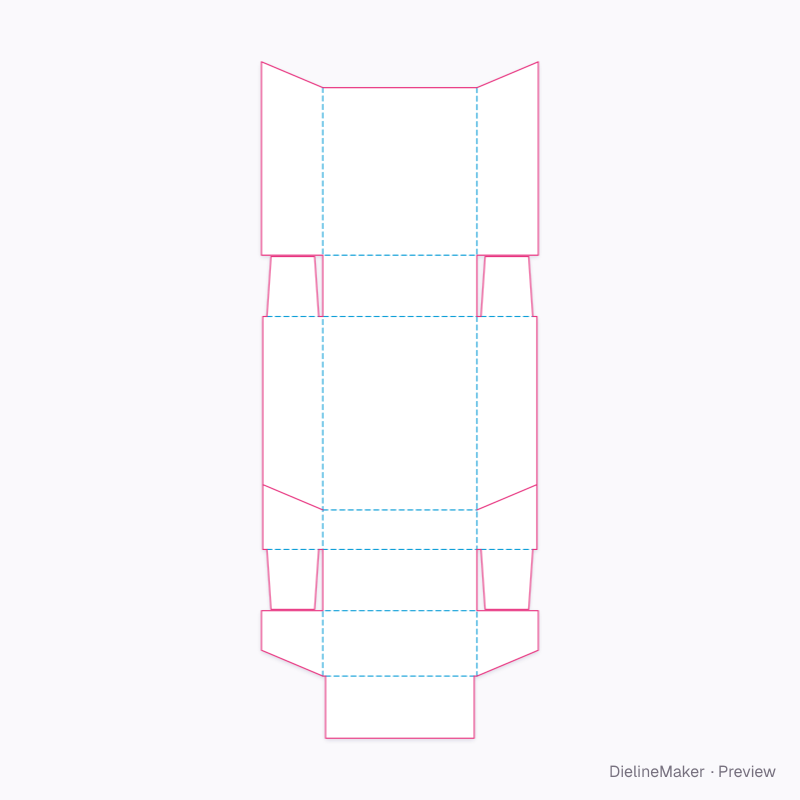 One-piece flip-top pack flat dieline