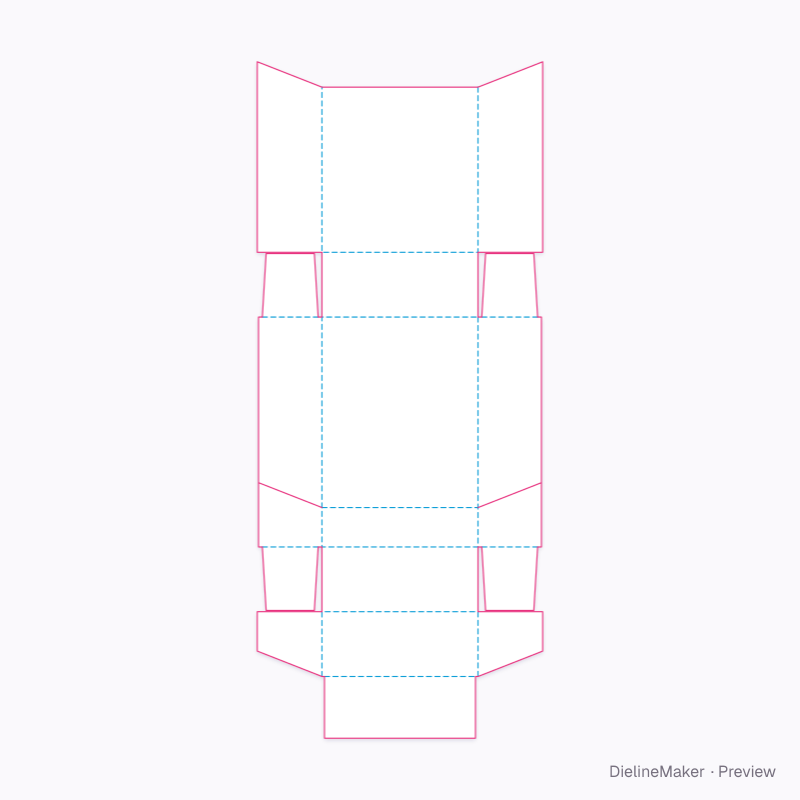 Hinged-lid pack flat dieline