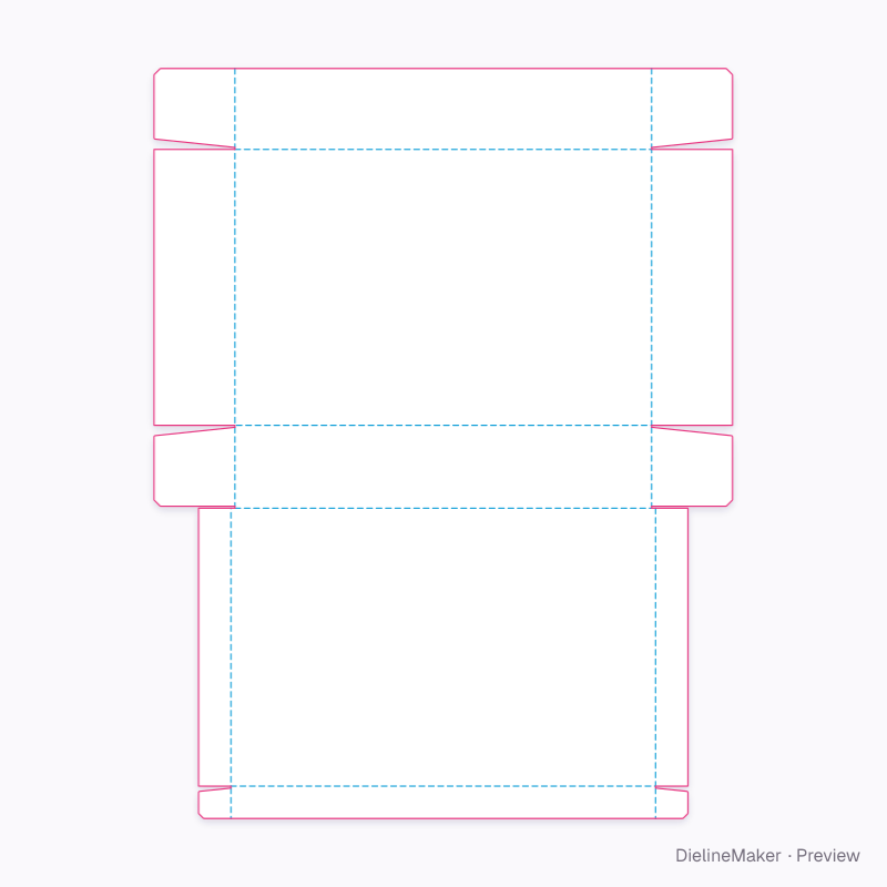 Art supply tray — Tray with hinged lid flat dieline
