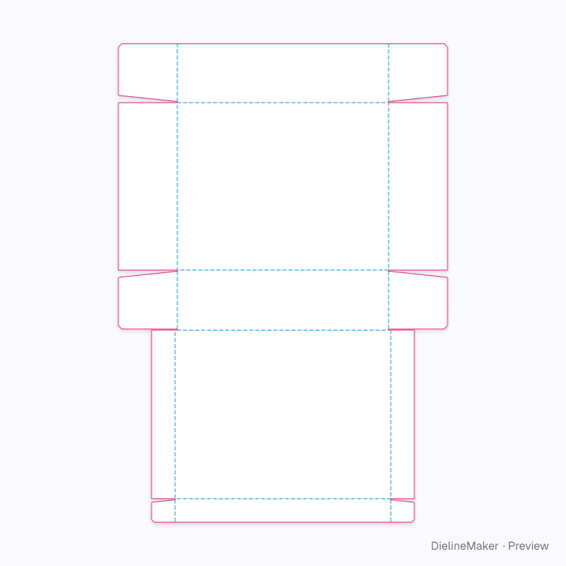 Baby clothing tray — Tray with hinged lid flat dieline