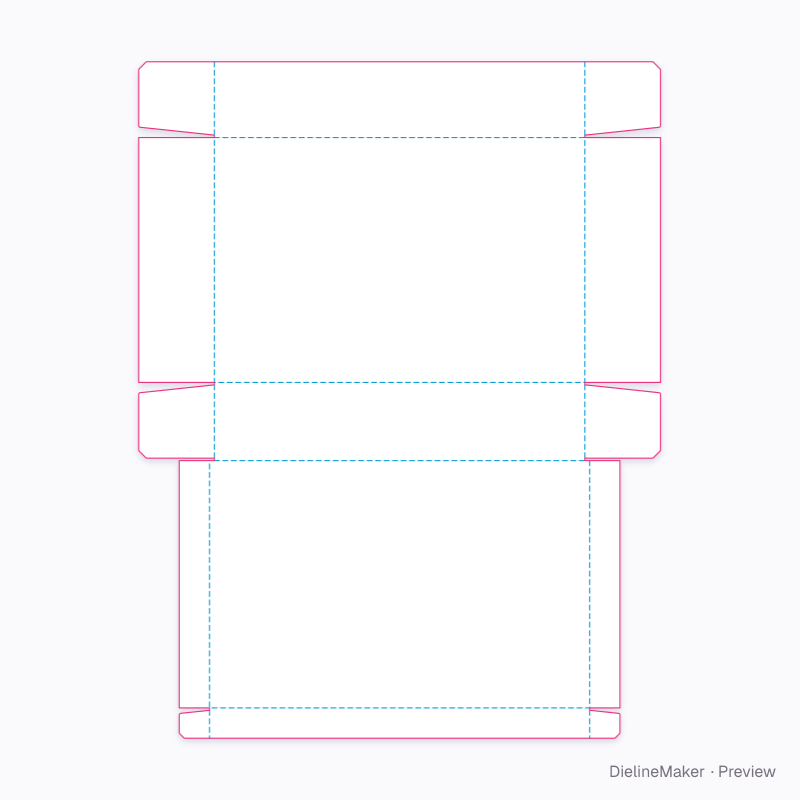 Wrapped biscuit tray — Tray with hinged lid flat dieline