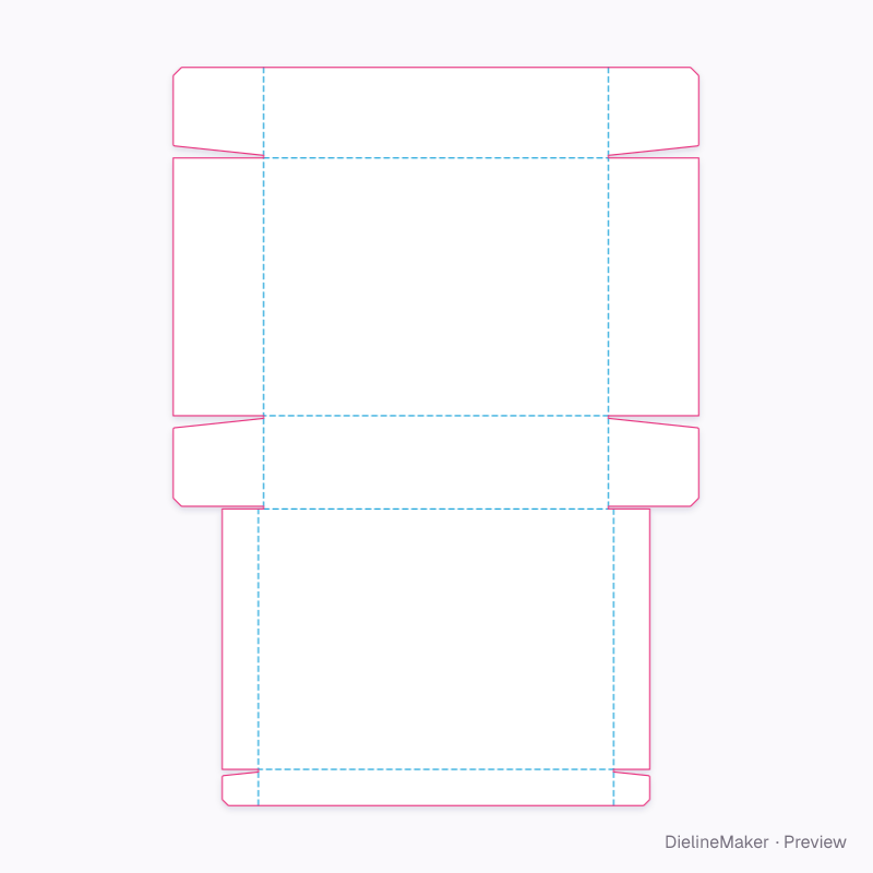 Photo keepsake tray — Tray with hinged lid flat dieline