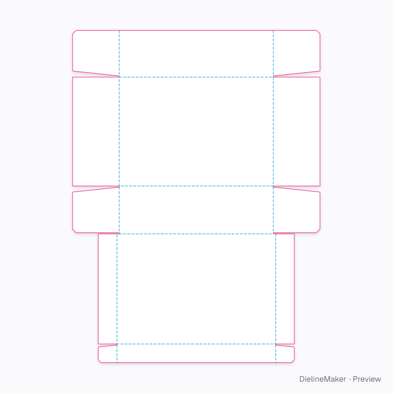 Skincare selection tray — Tray with hinged lid flat dieline