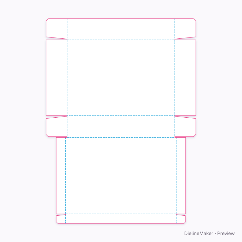 Stationery presentation tray — Tray with hinged lid flat dieline