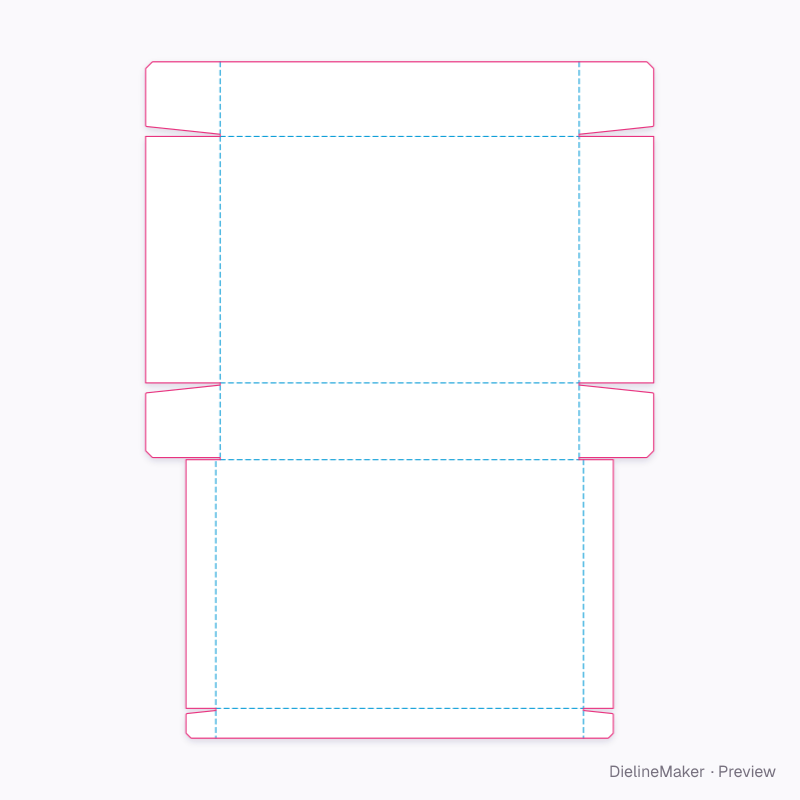 Tea assortment tray — Tray with hinged lid flat dieline