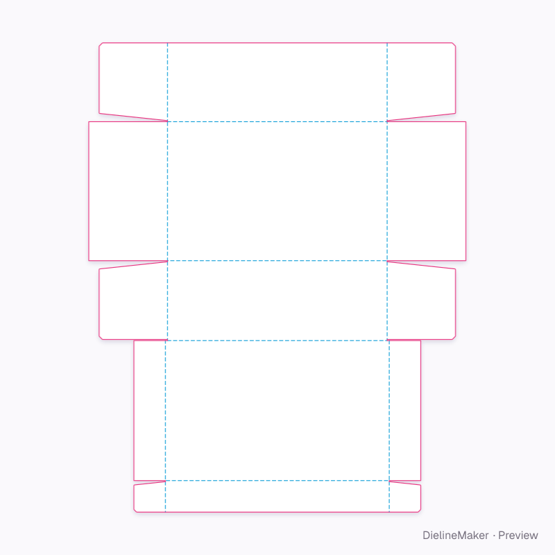 Tray with hinged lid flat dieline