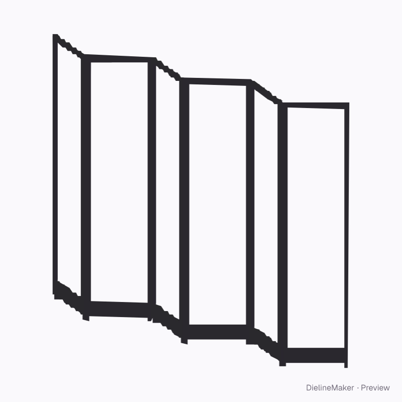 Six-panel printed screen, both sides