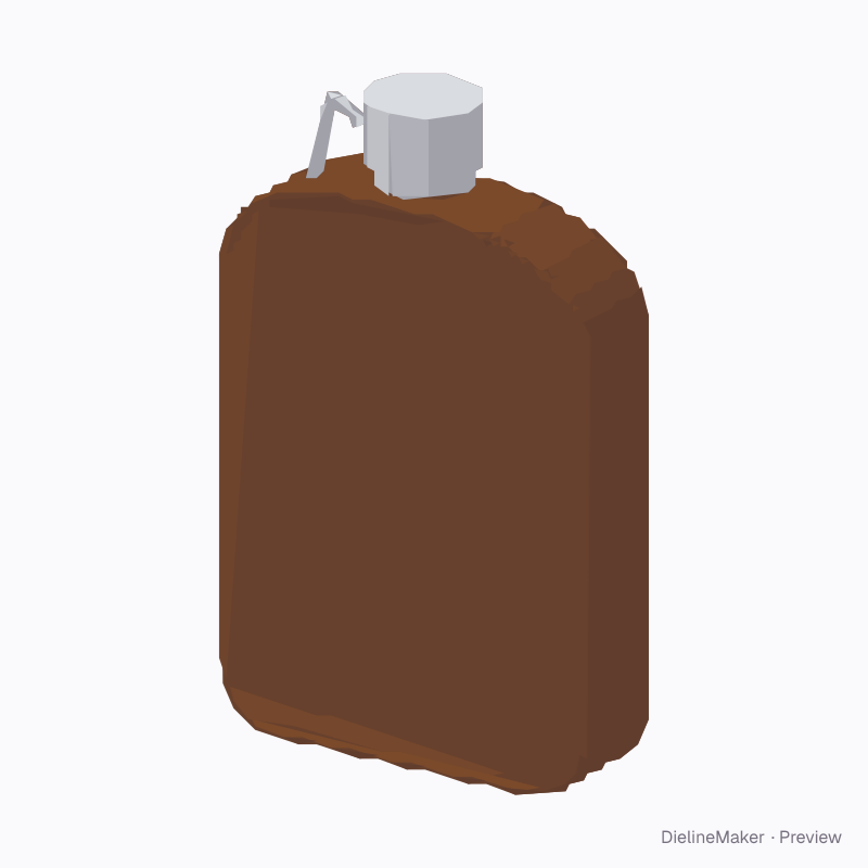 Leather-wrapped flask, both sides
