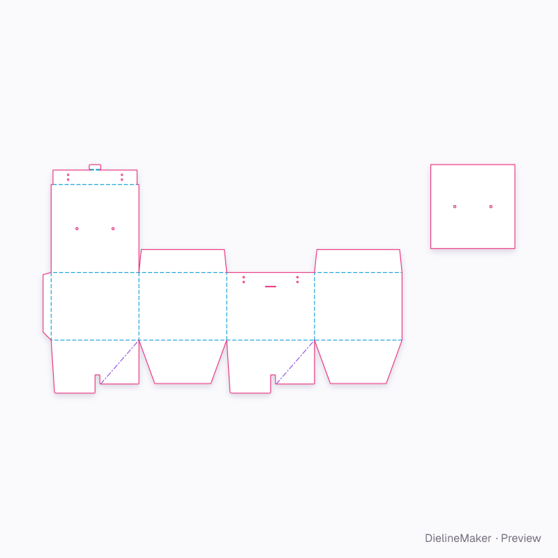 Hook-and-ribbon carrying carton flat dieline