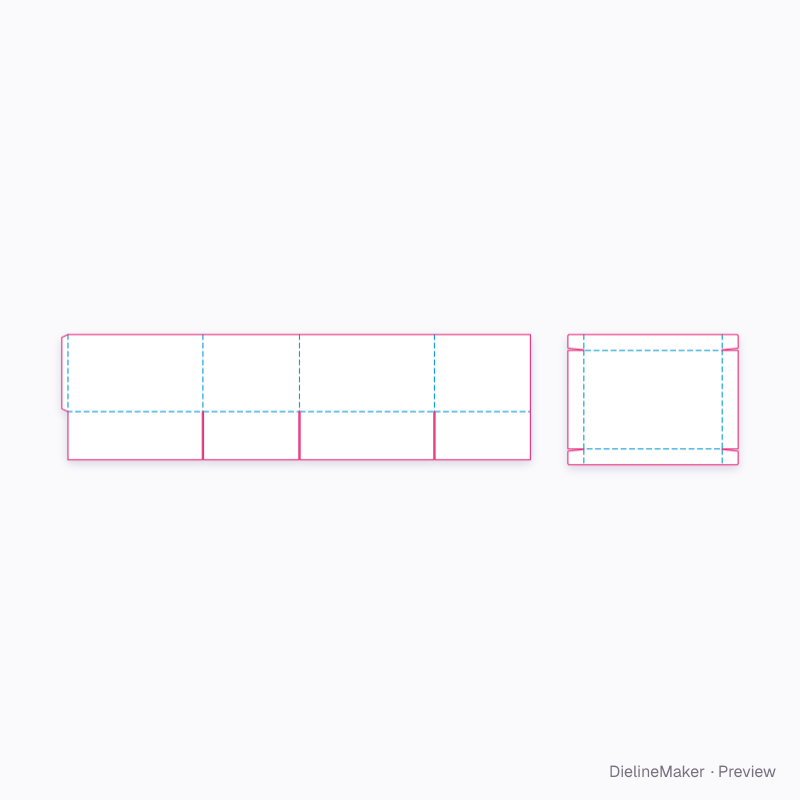 Display stock carton — Half-slotted box with cover flat dieline