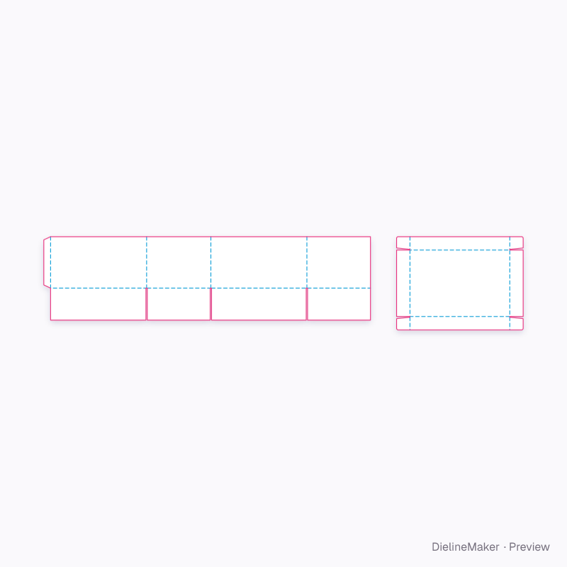 Homewares bulk carton — Half-slotted box with cover flat dieline