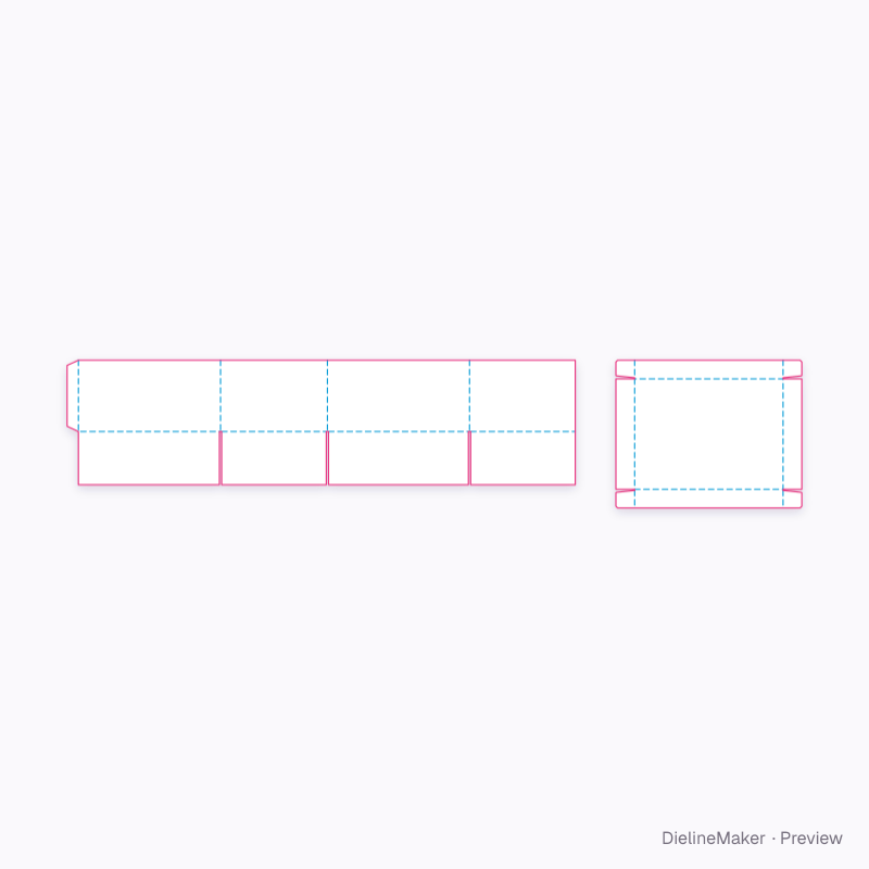 Industrial parts carton — Half-slotted box with cover flat dieline