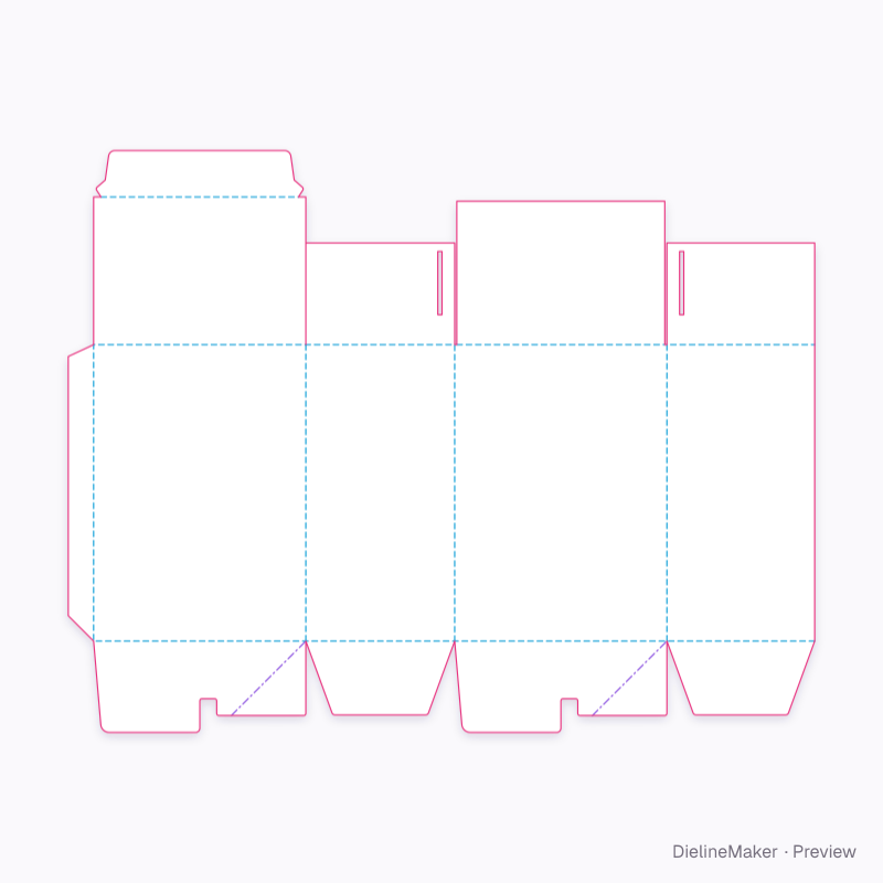 Inner-lock top, crash bottom flat dieline