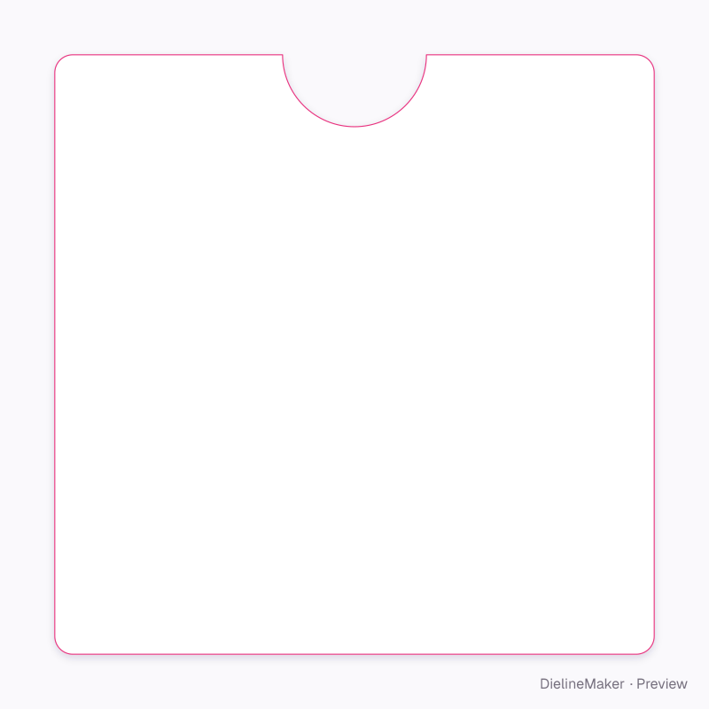 100 mm square insert flat dieline