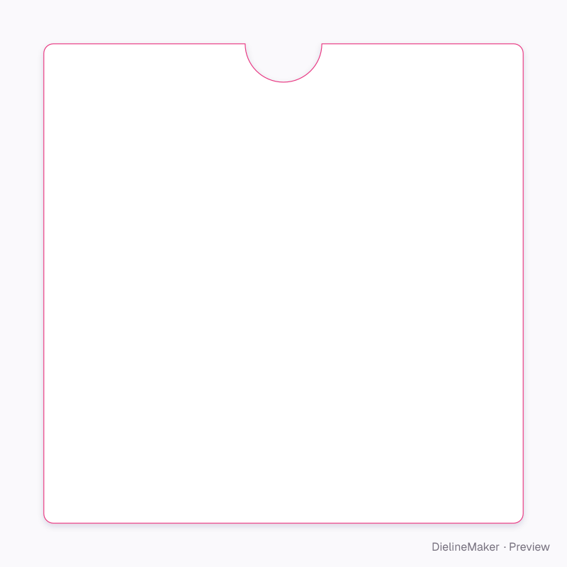 150 mm square insert flat dieline