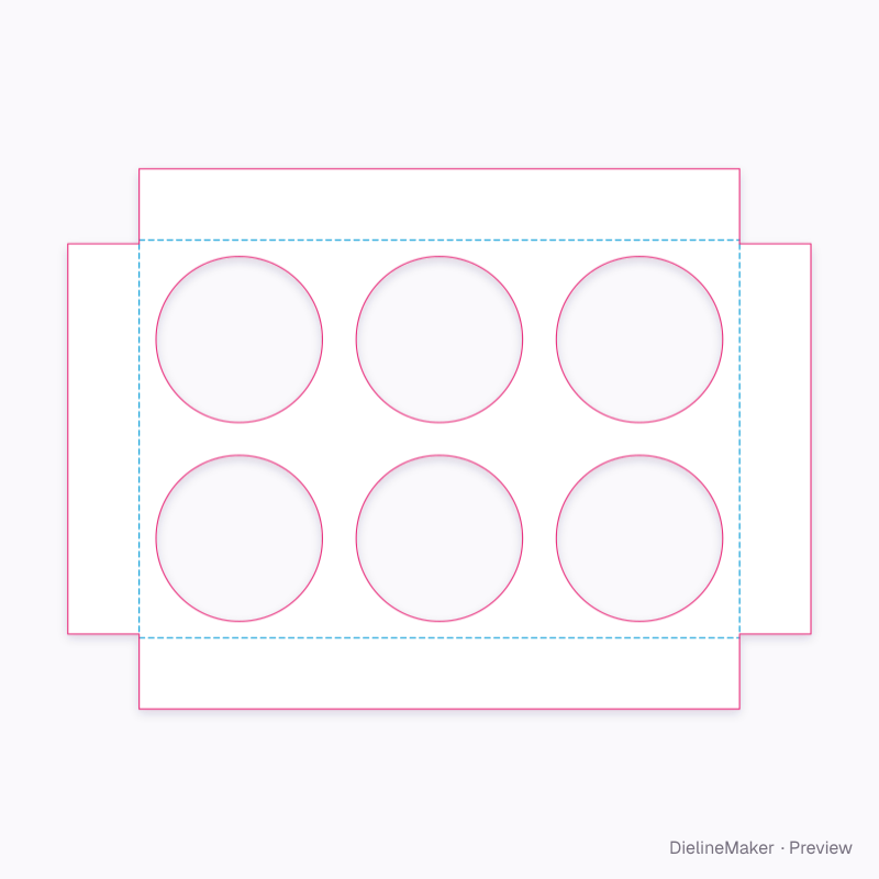 Bottle base insert, 6 flat dieline