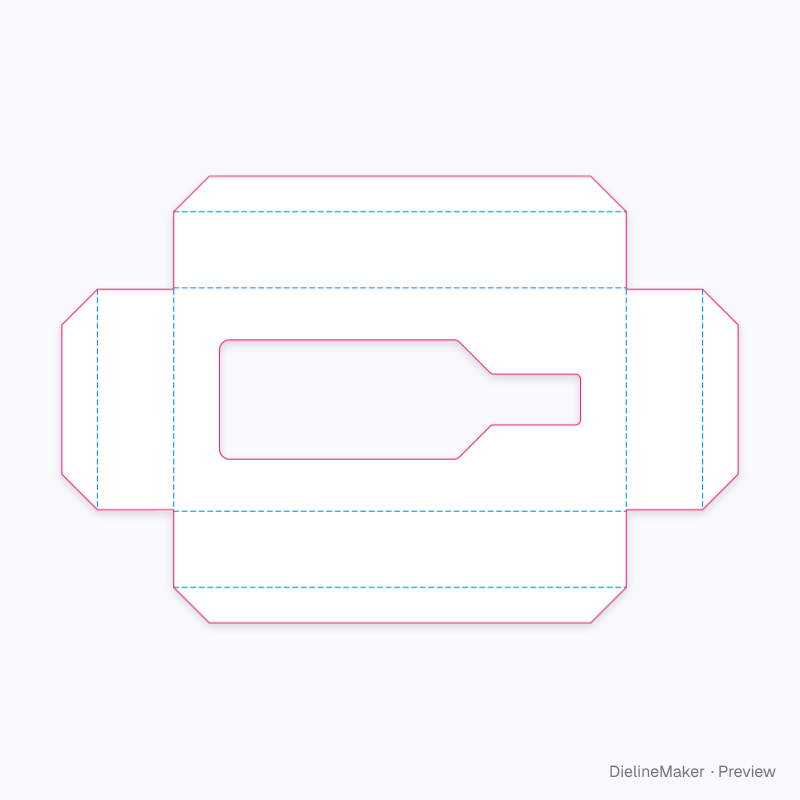 Lying bottle profile insert flat dieline
