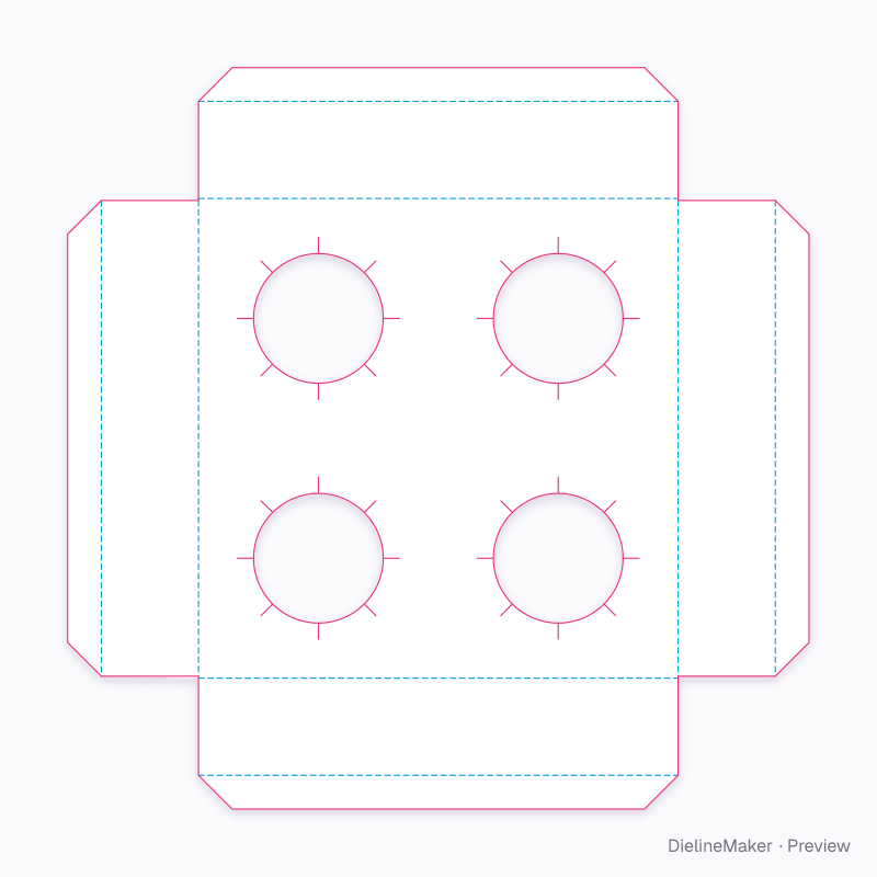 Grip-finger collar insert, 4 flat dieline