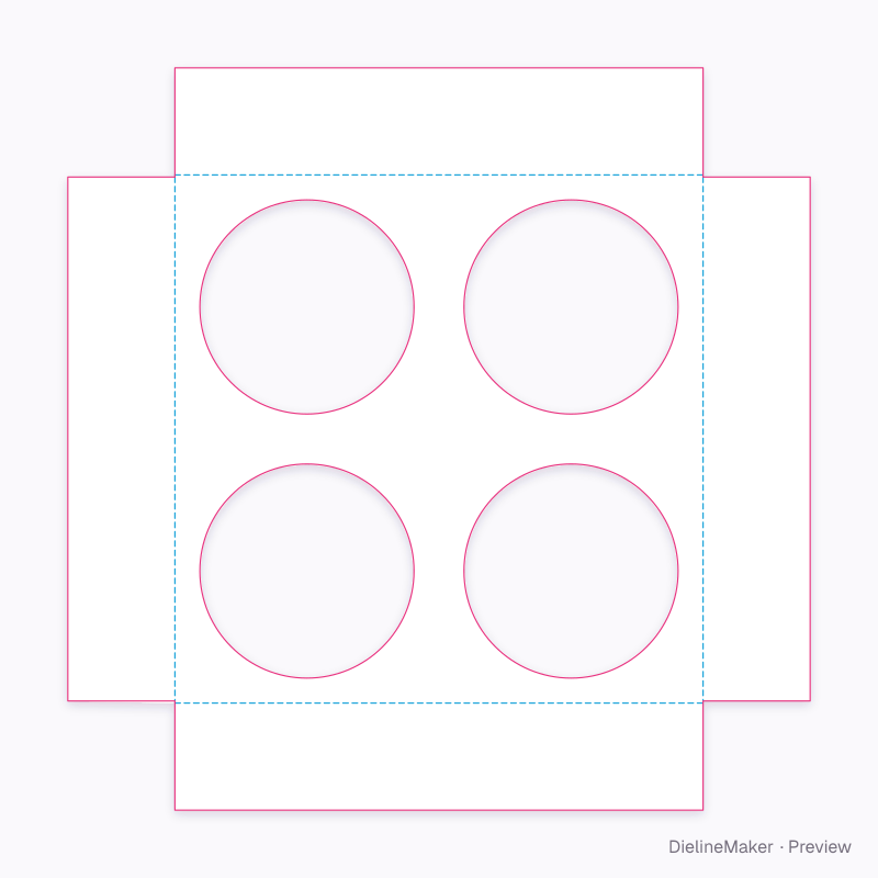 Jar insert, 4 jars flat dieline
