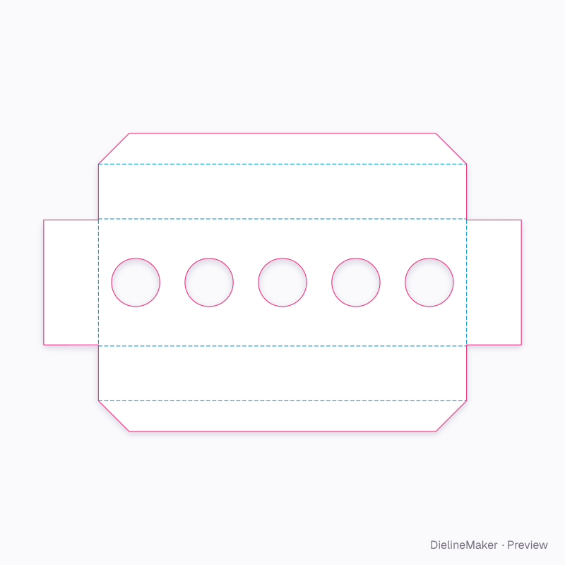 Lipstick insert, 5 flat dieline