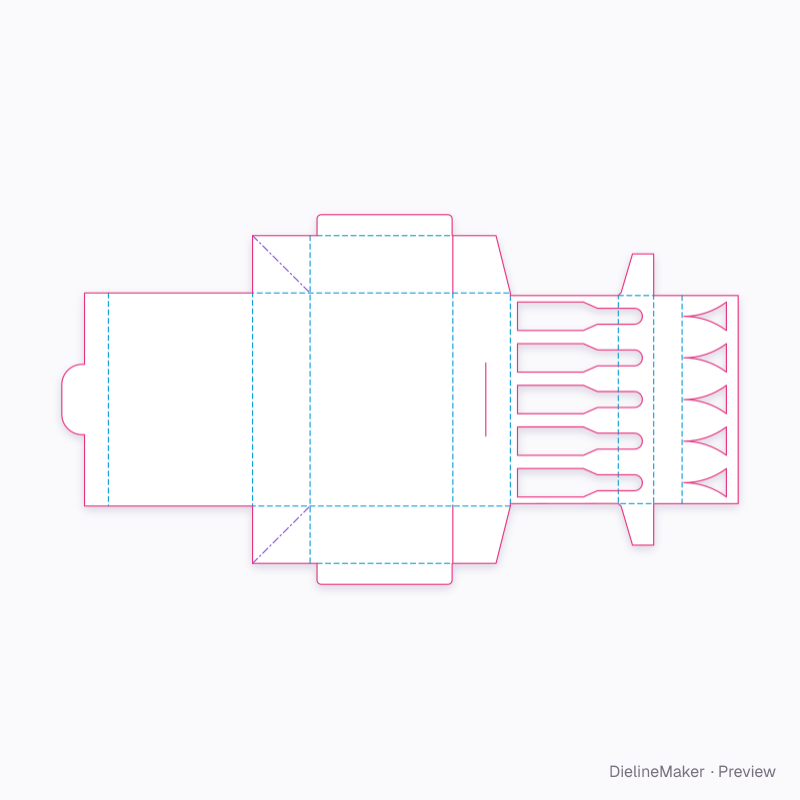 Carton with integral platform flat dieline