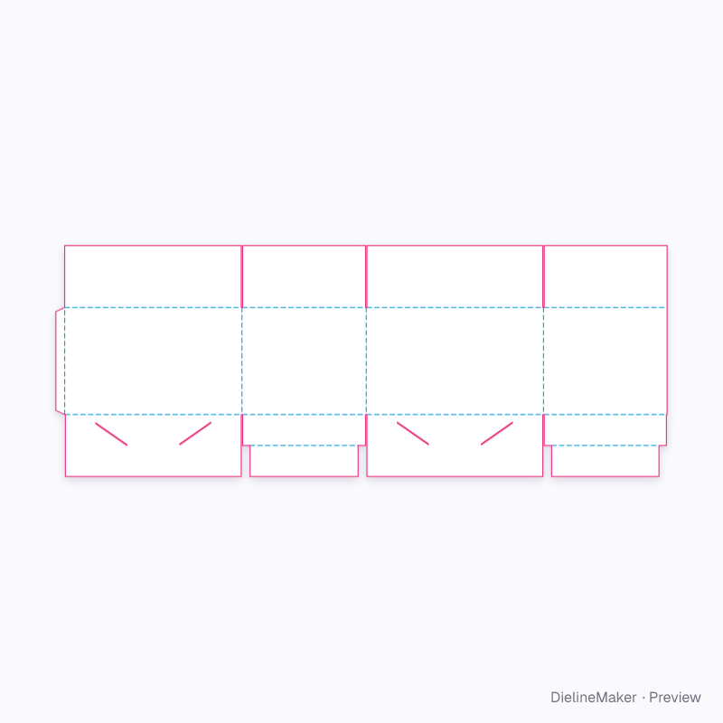 Diagonal-slot locking floor flat dieline